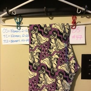 Disney lularoe os purple jasmine leggings new
